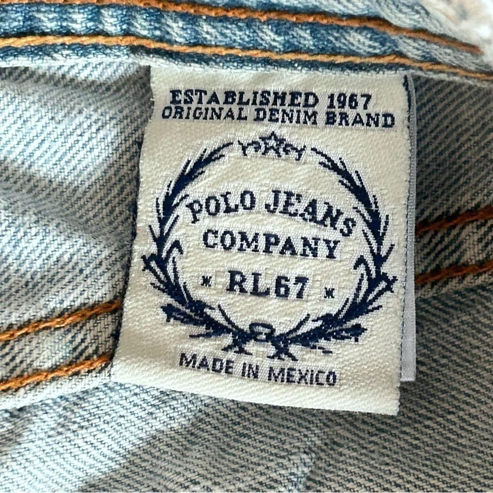 POLO RALPH LAUREN Vintage 90s/Y2K Straight Leg Mid-rise Light Wash Crop Jeans 10